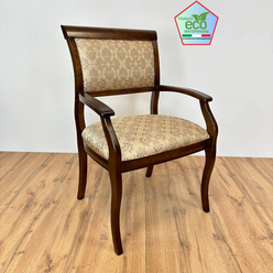 Кресло для Кухни и Гостиной Venice-3 Тон 6М Старинный Орех ткань 514 деревянное с подлокотниками спинка и сиденье ткань жаккард. Для прихожей кабинета дачи.