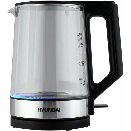 Чайник электрический Hyundai HYK-G8808 2200Вт черный и серебристый 338600₽