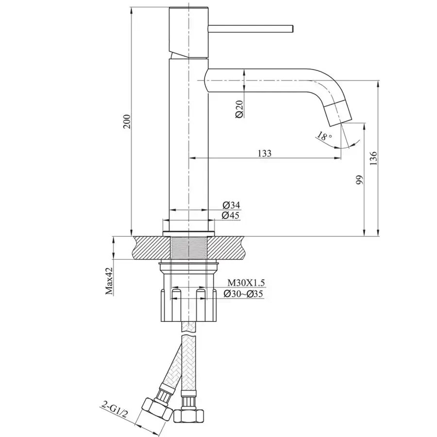 Смеситель для раковины Raiber Graceful RPB-001 - фото №11