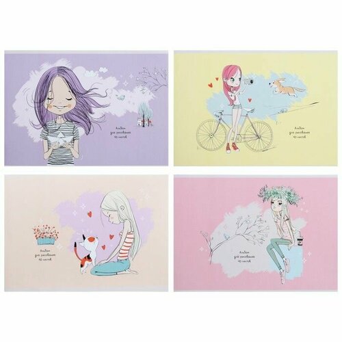 Альбом для рисования А4 40 листов на скрепке Мой день обложка картон 399₽