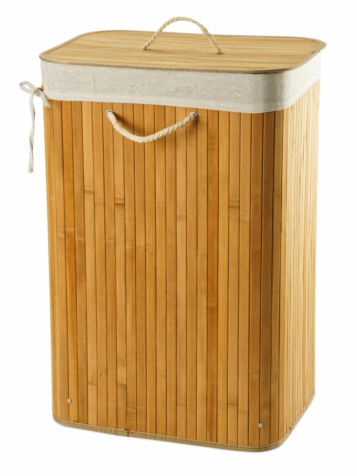 Корзина для белья Fortuna PrimeDecor, бамбуковая, 60х30х40