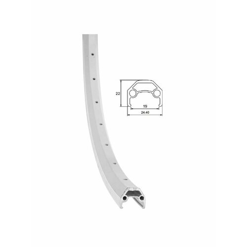 Обод 26' 36Н алюминиевый двойной, серебр. с серебристой проточкой (жвмз)/330127