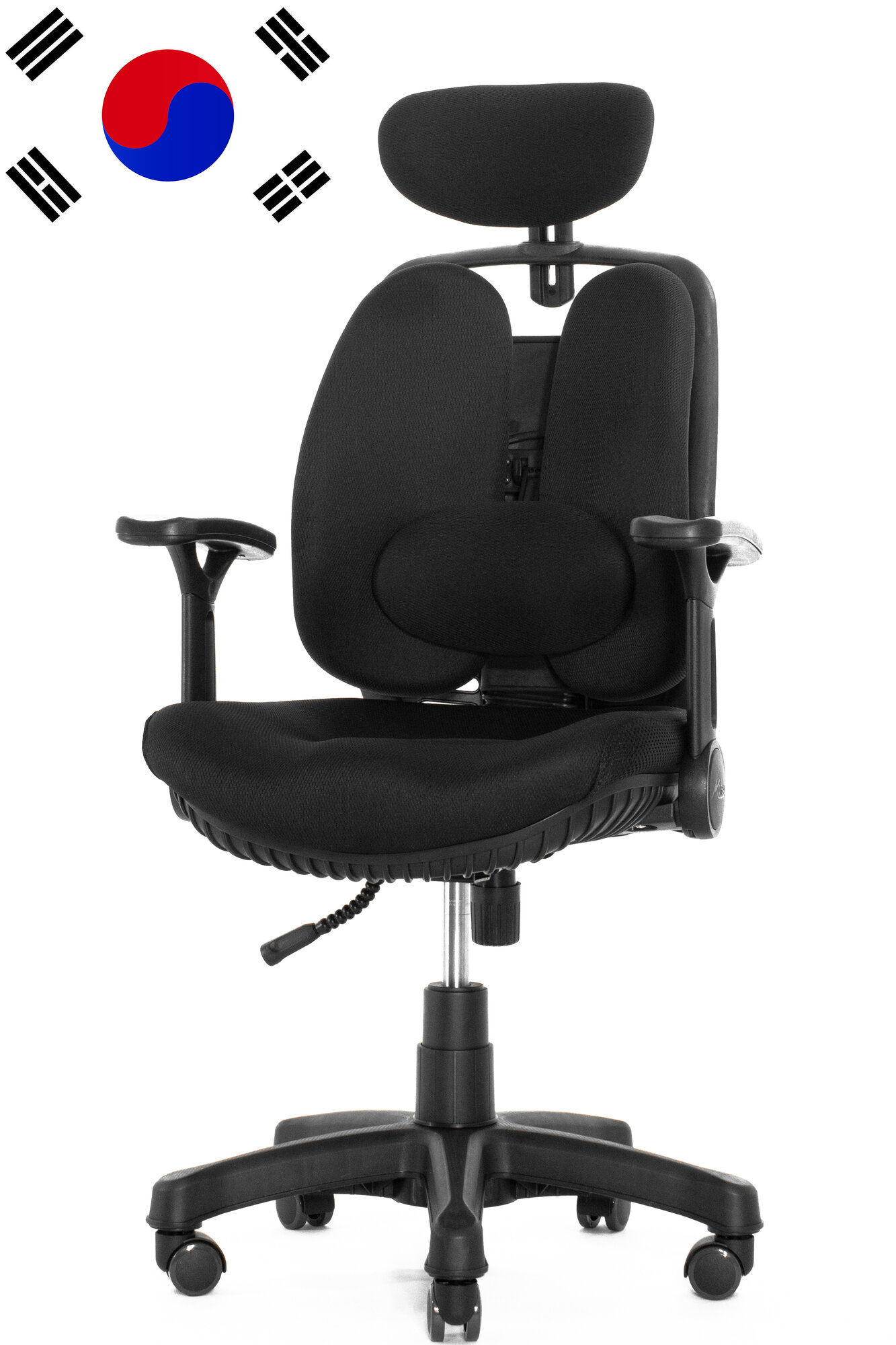 Компьютерное анатомическое кресло INNO Health с эластичным каркасом, цвет: черный