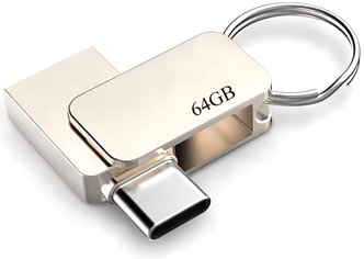 Высокоскоростная флешка USB Type-C, 64GB, ударопрочная, водонепроницаемая