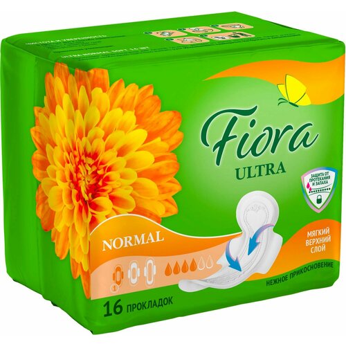 Прокладки гигиенические Fiora Ultra Normal Soft 16шт гигиенические прокладки meggi ultra normal 8 шт