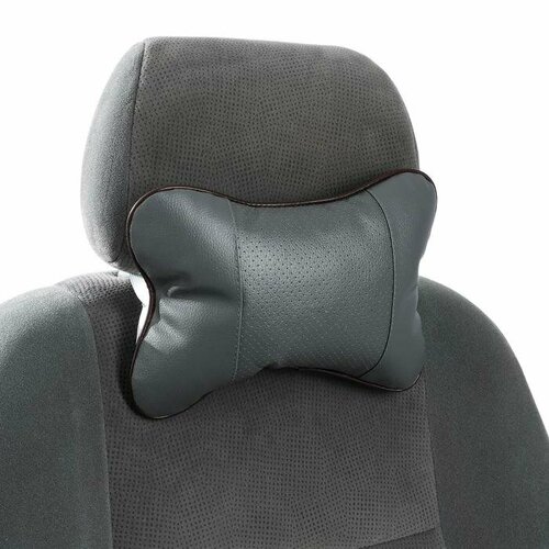 Автомобильная подушка КНР Косточка на подголовник экокожа серая 18х25 см 499₽