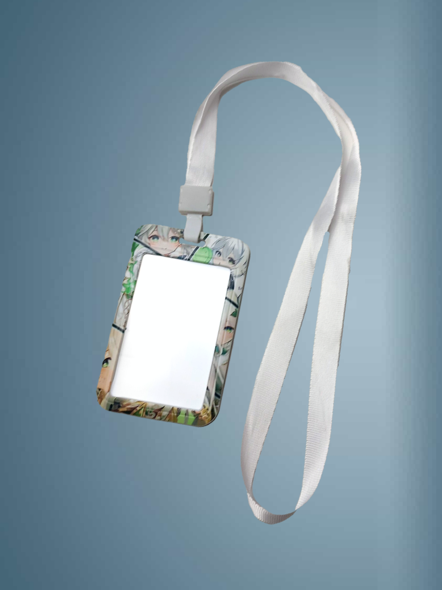 Чехол для бейджа Melody, на ленте, пластик, вертикальное крепление, коричнево-зеленый — фото 1