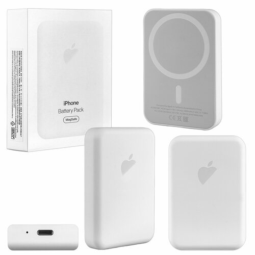 Беспроводное зарядное устройство Magsafe магнитное 5000mA белый Logo 100шткор 800₽
