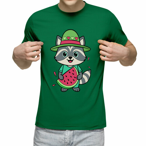 Футболка Us Basic, размер XL, зеленый мужская футболка котик с арбузом s черный