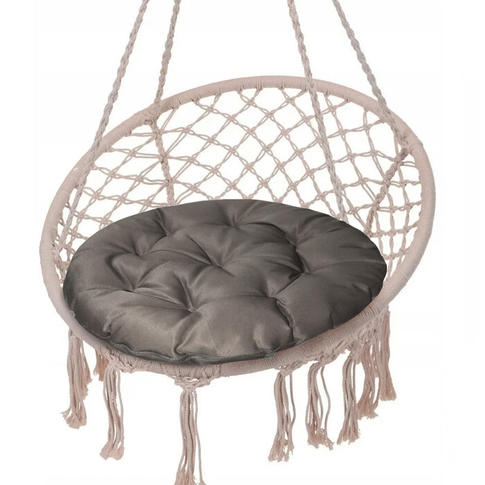 Подушка круглая на кресло непромокаемая D60 см, цвет серый, грета 20%, полиэстер 80% (комплект из 2 шт)