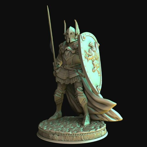 Фэнтези миниатюра рыцарь паладин человек, игровая фигурка для раскрашивания, база 25мм человек паладин 32 мм днд миниатюра 3d печать фэнтези