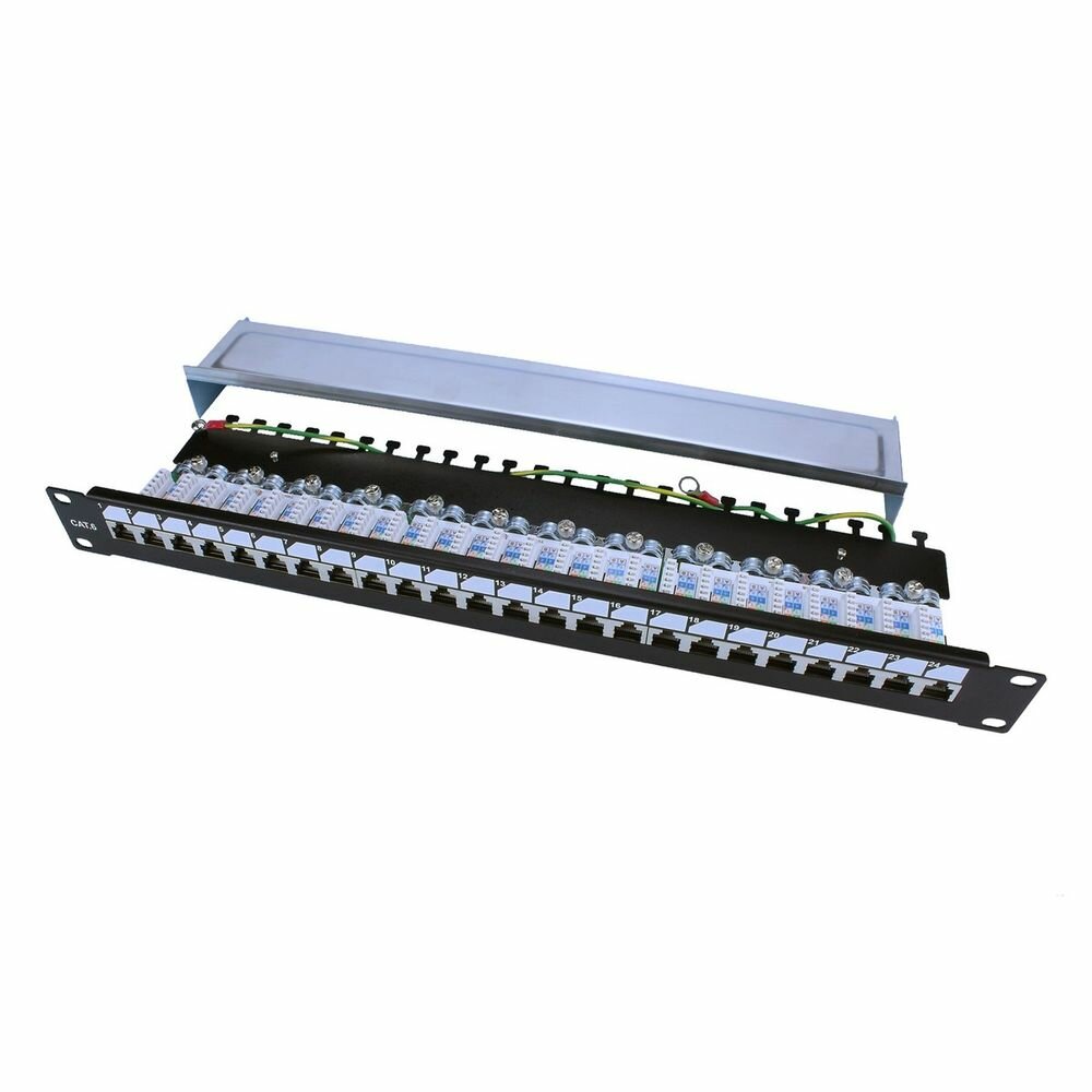 Патч-панель Hyperline PP3-19-24-8P8C-C6-SH-110D 19" 1U 24xRJ45 кат.6 FTP