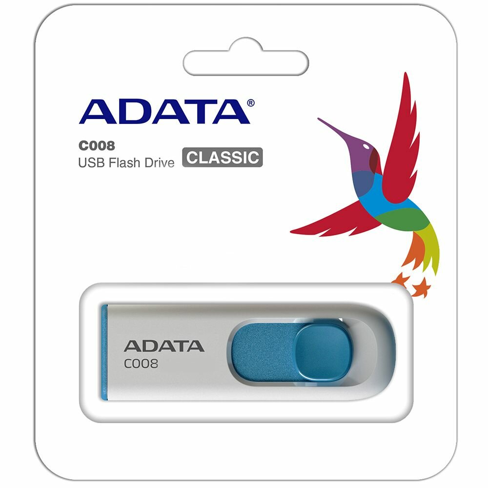 Флэш-накопитель USB2 16GB WH/BLUE AC008-16G-RWE A-DATA