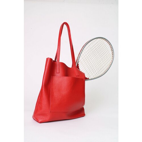 Сумка шоппер INTO, фактура матовая, красный