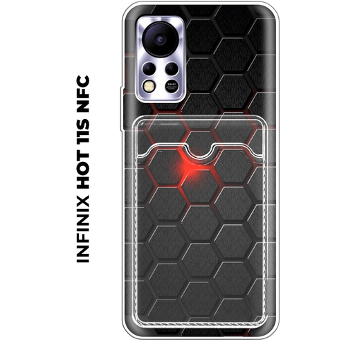 Чехол с карманом на INFINIX HOT 11S NFC (для Инфиникс Хот 11с нфц) силиконовый чехол activ puffy для infinix hot 11s hot 11s nfc прозрачный