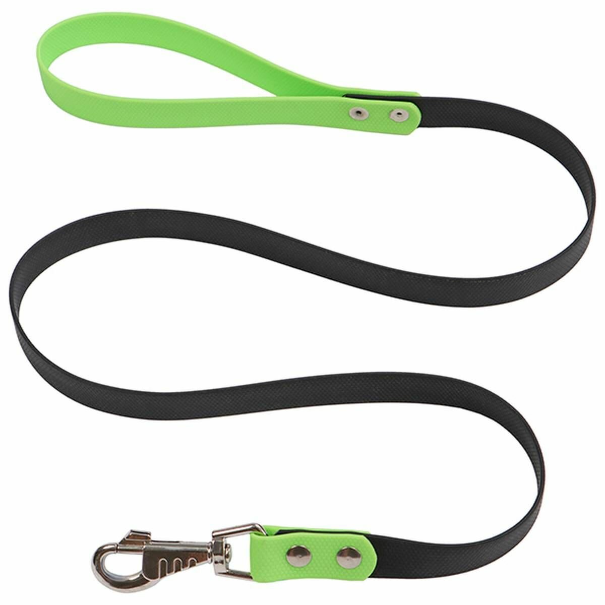 фото Поводок PerseiLine - биотан хайстайл, длина 1.5 м, цвет черный, зеленая ручка, 1 шт.