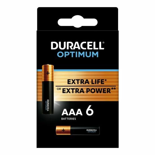 Батарейка Duracell Optimum AAA, в упаковке: 6 шт.
