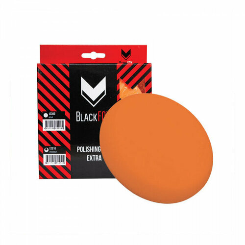 12310 BlackFox Полировальник поролоновый на липучке, 150 х 25 мм, универсальный, оранжевый