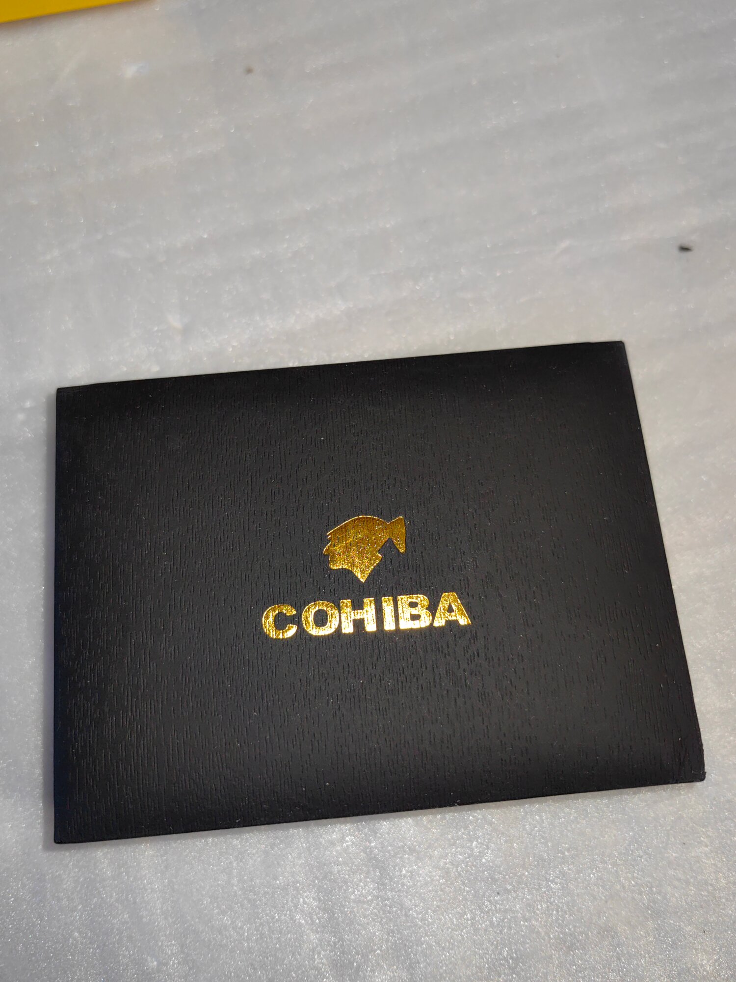 Металлическая газовая зажигалка с пробойником Cohiba, турбо тройное голубое пламя, для сигар. Желтая.