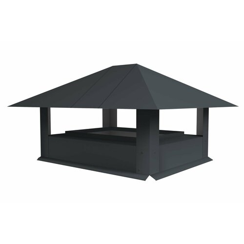 Дымник 390x390мм RAL9005 черный