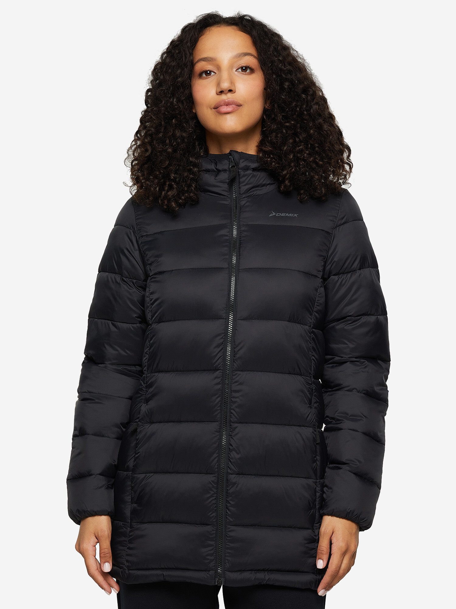 Куртка Demix W D Basic FDown jacket w hood, размер 46, черный