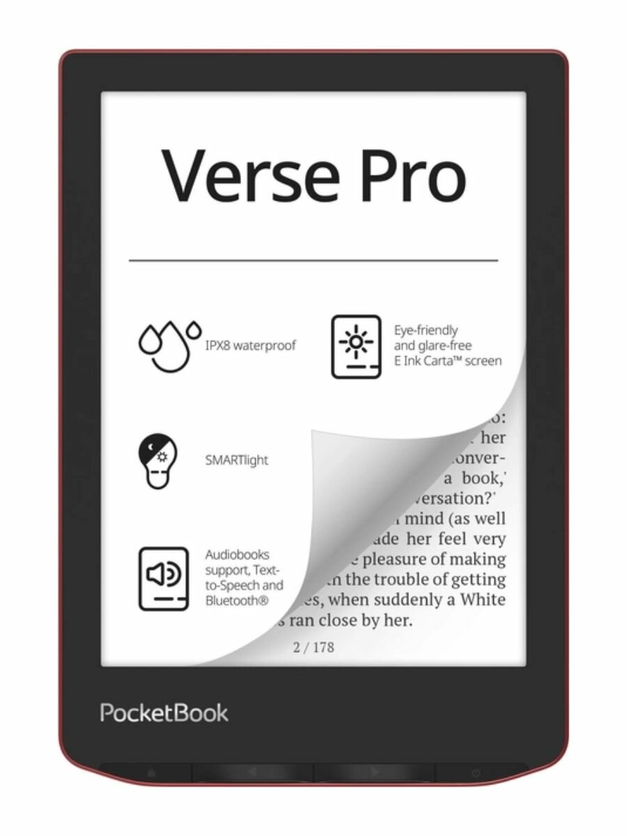 Электронная книга PocketBook 634 Verse Pro, красный