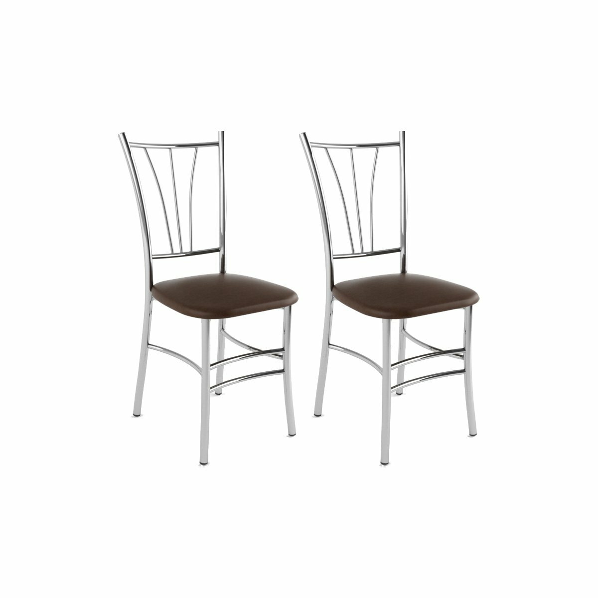 Комплект стульев "Трилогия-02" 2 шт - Шоколад (экокожа) / Хром