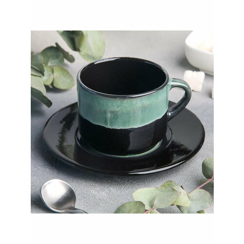 Чайная пара Verde notte, чашка 200 мл, блюдце d=15,5 см