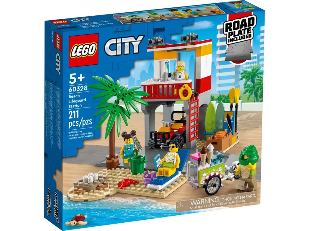 Конструктор LEGO City 60328 Пост спасателей на пляже, 211 дет.