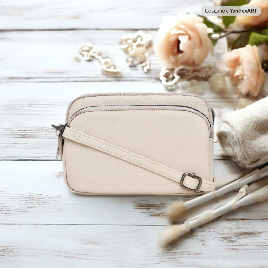 фото Сумка женская Tervolina кросс-боди 27 х 13 х 5см, натуральная кожа черная