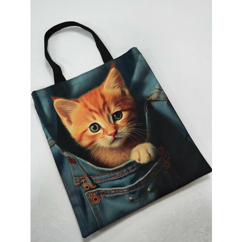 Сумка шоппер Ассорти, фактура гладкая, зернистая, оранжевый