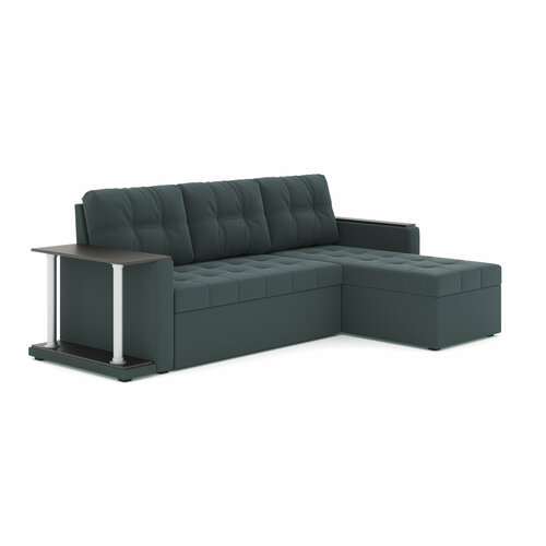 Угловой диван D&E Factory Атланта S 140*200, ППУ, велюр бинго графит