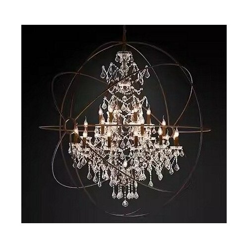 Подвесная люстра в стиле Gyro Crystal Chandelier by Timothy прозрачные кристаллы 24 лампы 120120 см 213460₽