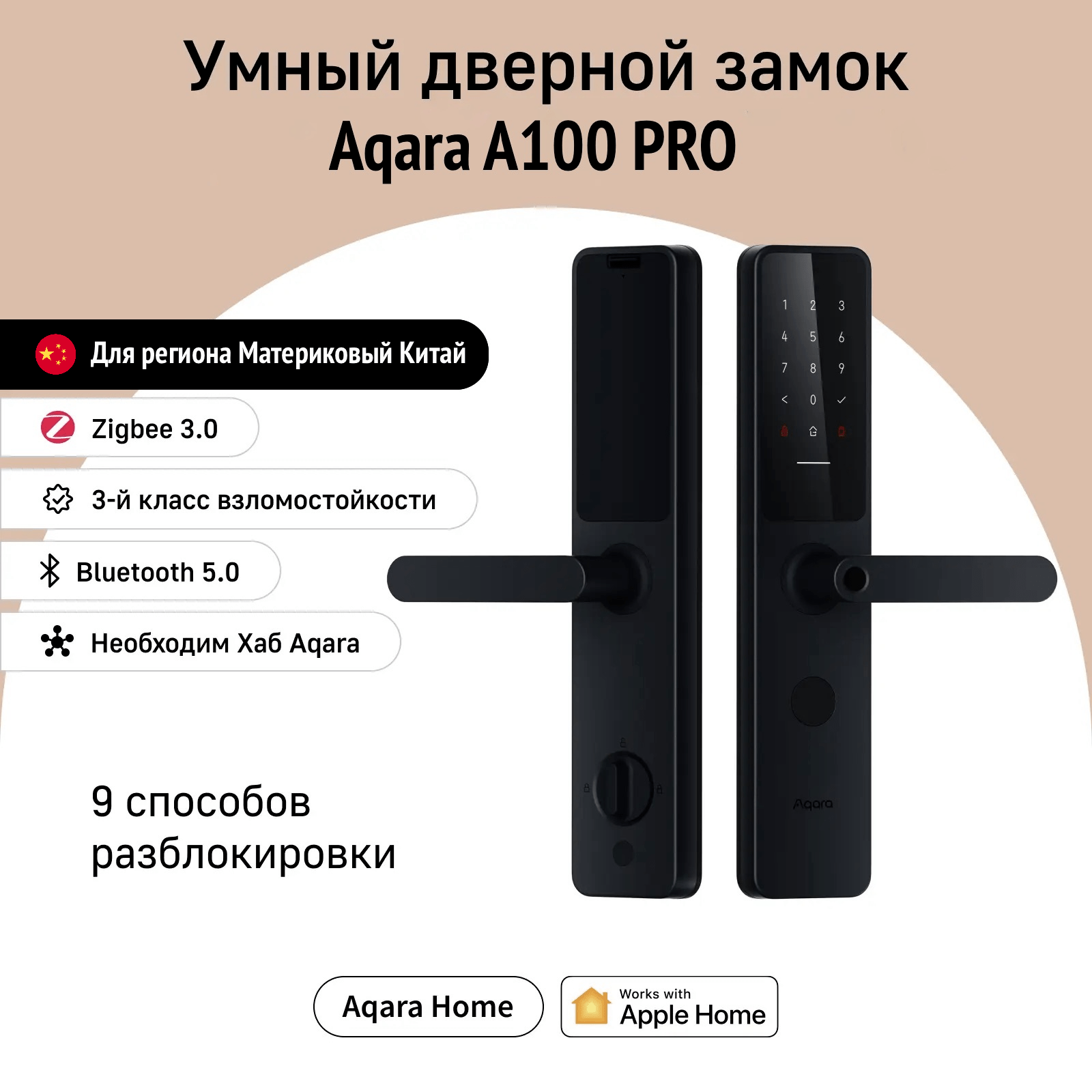 Умный Дверной Замок Aqara A100 Pro Smart Door Lock (CN) (ZNMS02ES)
