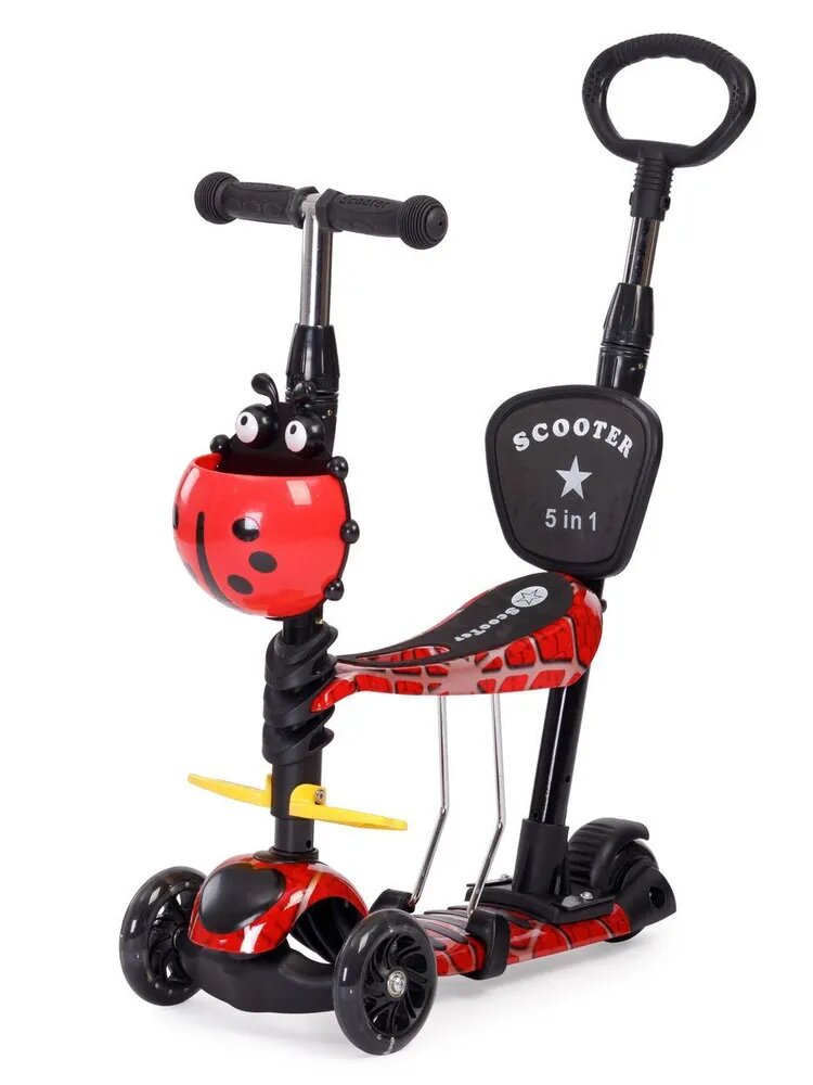 Детский самокат-беговел Scooter с сиденьем и регулировкой высоты руля .