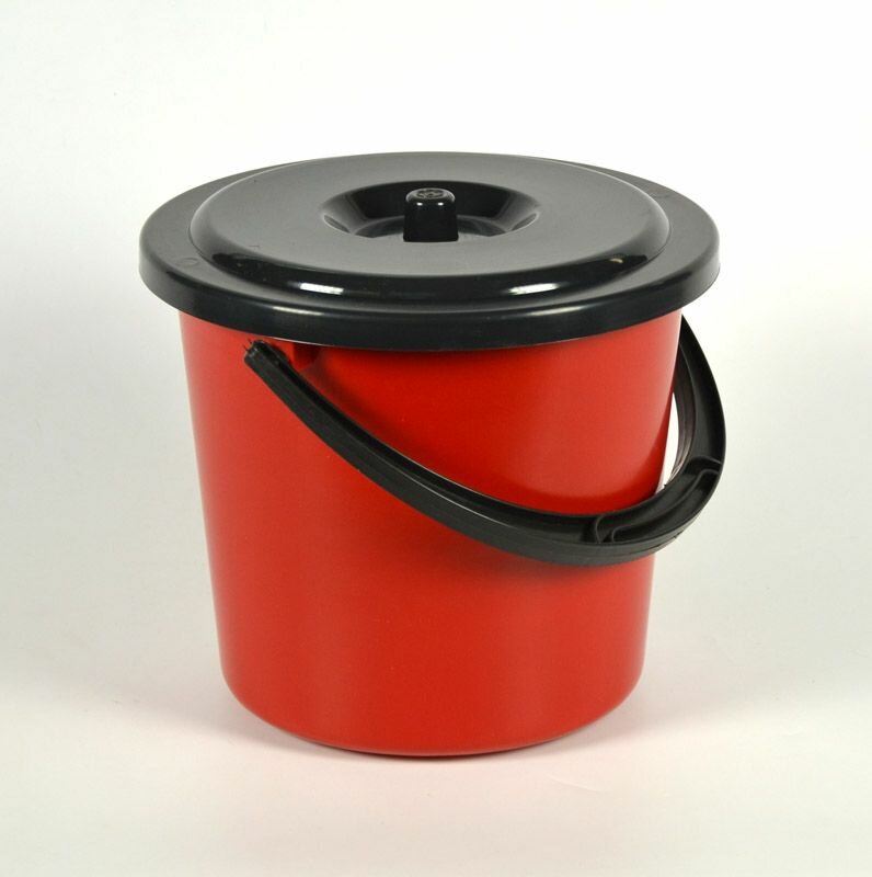 Ведро с крышкой красное 8л