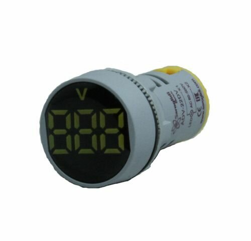 Вольтметр Saroglidi ADV-22DV, электронный, круглый вырез 22мм