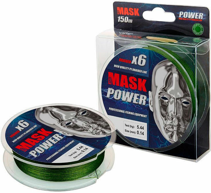 Леска плетенная Akkoi Mask Pover X6 0,10мм 150м Green MP6G/150-0,10
