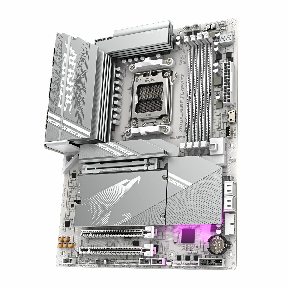 Материнская плата Gigabyte X870 AORUS ELITE WF7 ICE, AM5, AMD X870, ATX, RTL (X870 AORUS ELITE WIFI7 ICE) — фото 1