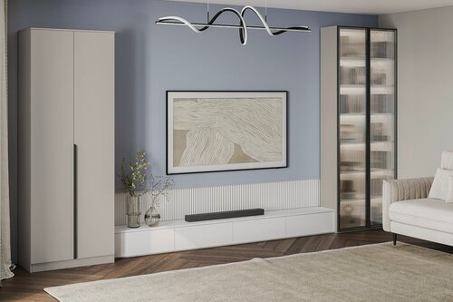 Изображение товара Шкаф распашной МебельЛэнд24 Марсель - 2 Кашемир 110x40x200 бежевый для одежды двухдверный