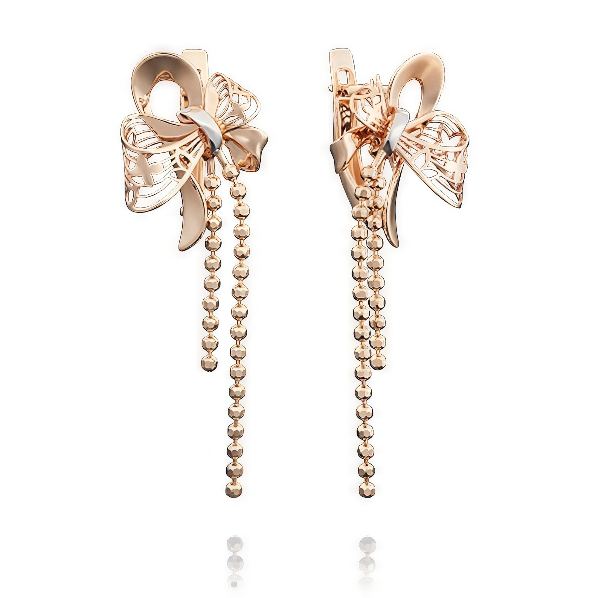 Серьги Diamant online, красное золото, 585 проба