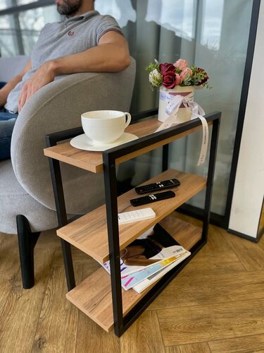 Изображение товара Журнальный столик "Лофт", для спальни, ЛДСП, металл, современный стиль