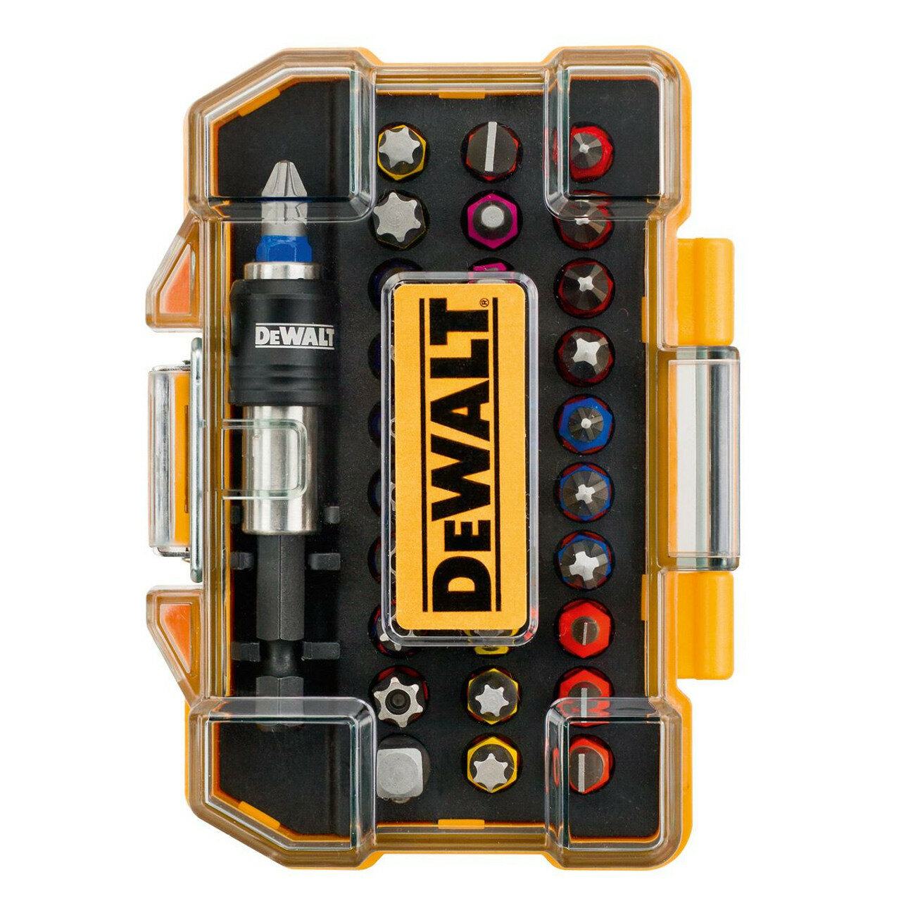 Набор бит и торцевых головок DeWALT DT7969-QZ, 32 предм, серый/желтый, 1 уп. — фото 1