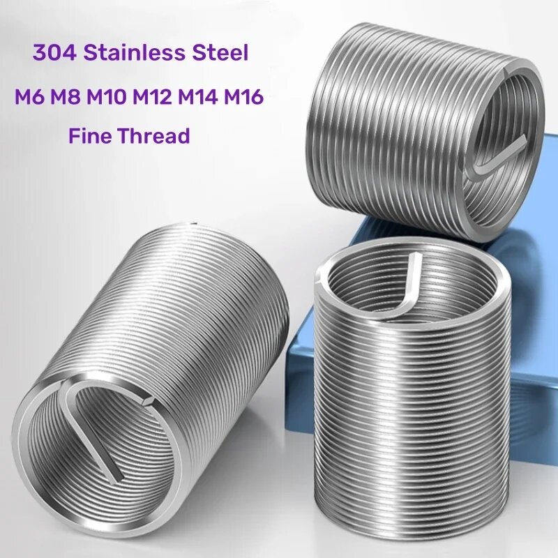 Резьбовые вставки Helicoil из нержавеющей стали M6 M8 M10 M12 M14 M16, M6x0.75x3D-10pcs