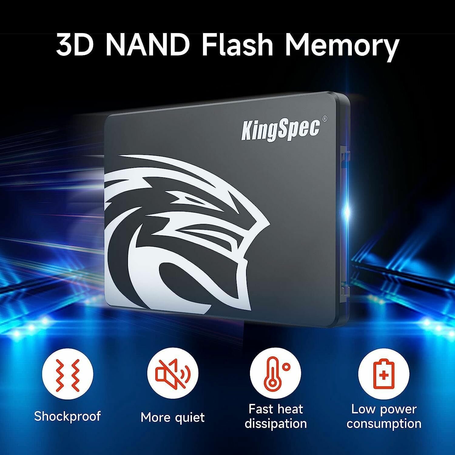 SSD KingSpec 1 ТБ 2,5 дюйма SATA3 Ноутбук Настольный жесткий диск со скоростью чтения до 560 МБ / с — фото 1