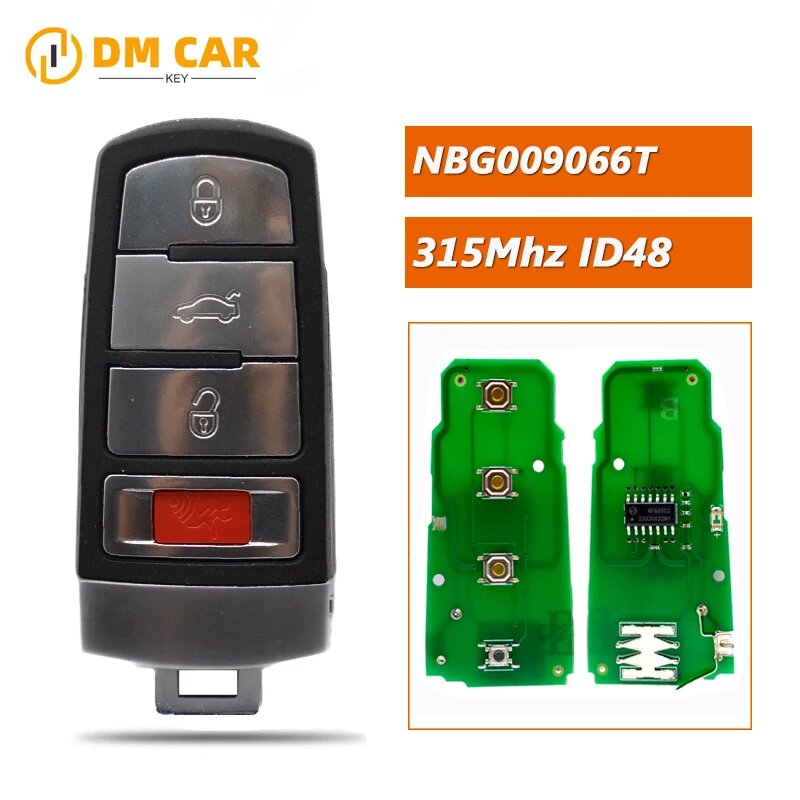 Умный автомобильный брелок ID48 434 МГц NBG 009066 T для VW Volkswagen 2006-2013 Passat t 2009-2015 Замена ключа дистанционного управления CC