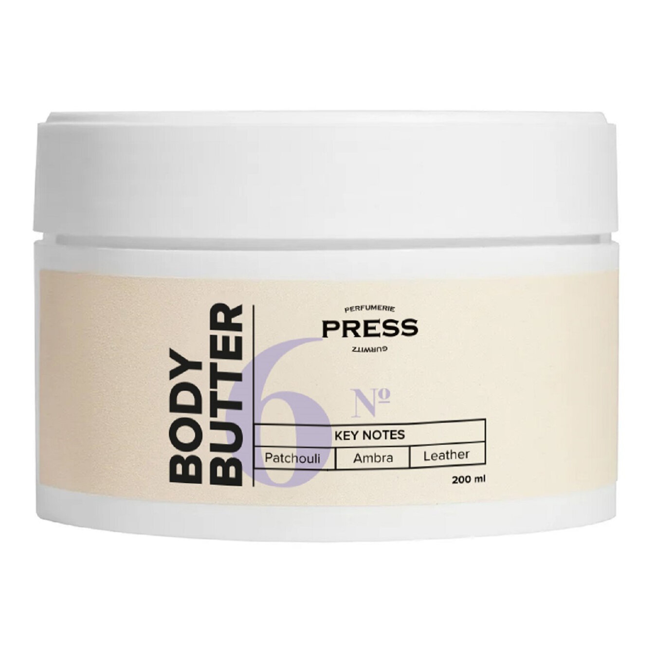 PRESS GURWITZ PERFUMERIE №6 Крем-баттер для тела с нотами пачули, амбра и кожи 200 мл