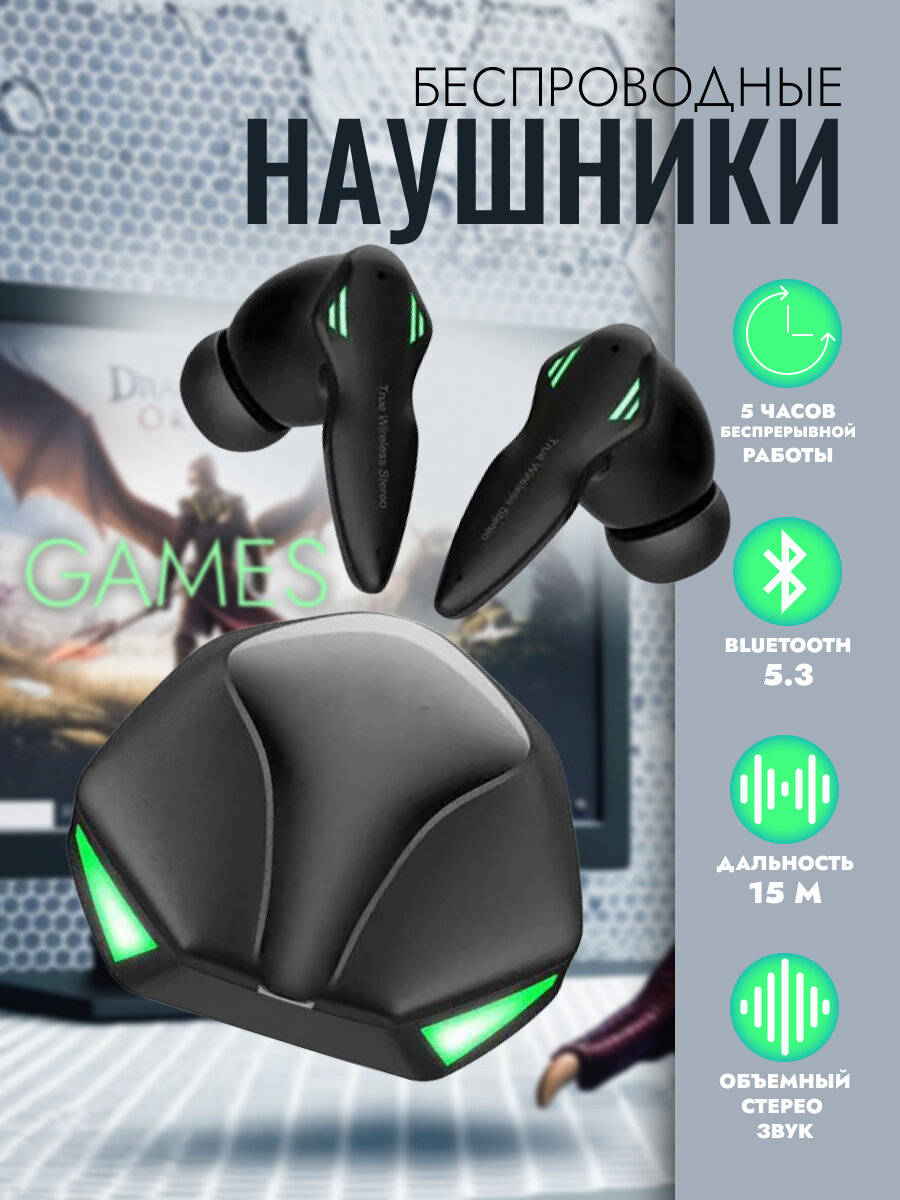 Беспроводные наушники Bluetooth для телефона iPhone, Android, спортивные и компьютерные, желтые