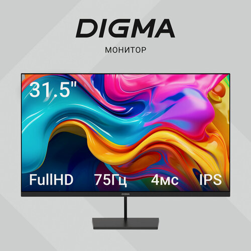 Изображение товара 31.5" Монитор Digma Progress 32P501F, 1920x1080, IPS, 75Гц, 1хHDMI, черный [dm32sb02]