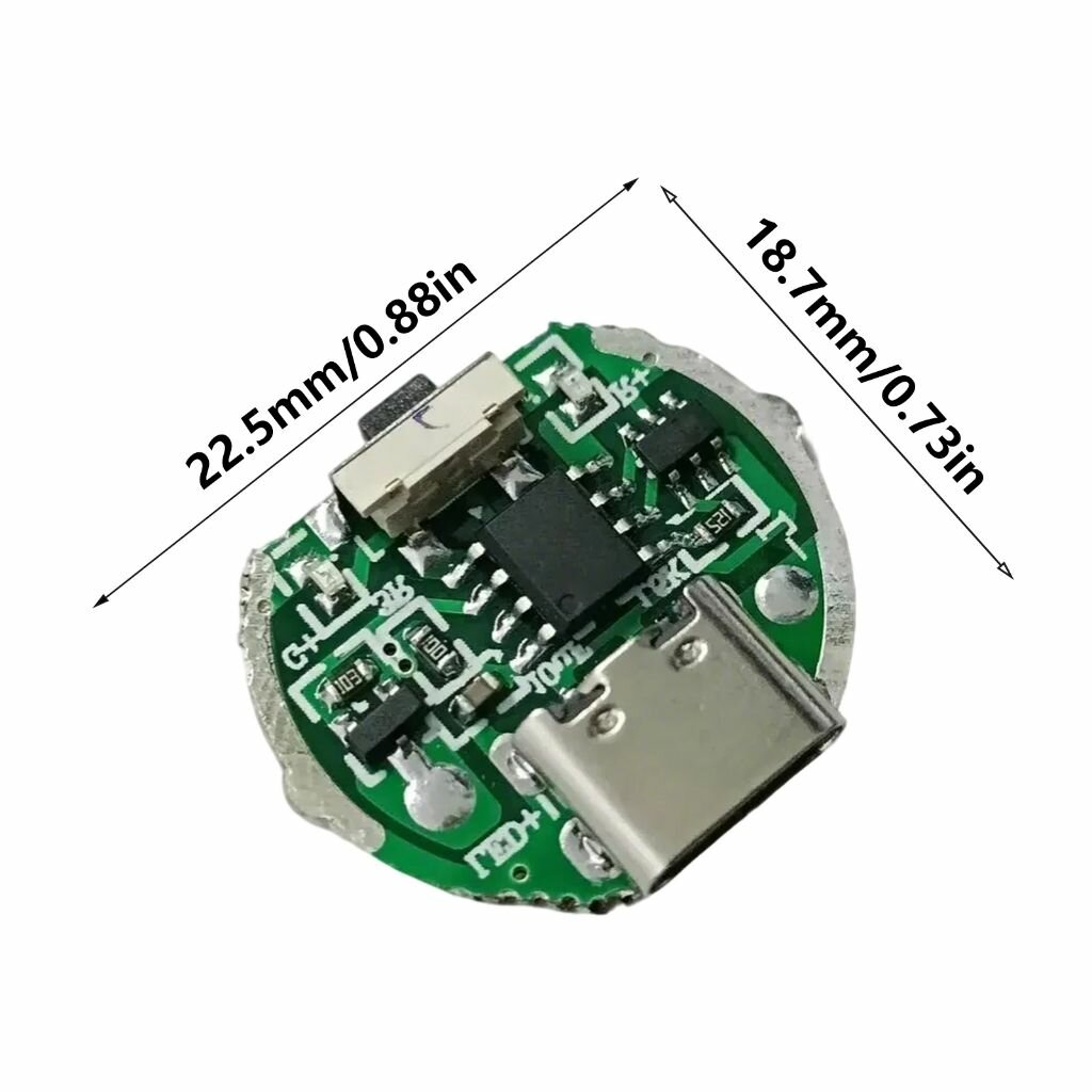 Плата драйвера для LED фонариков 6-10W с USB-C